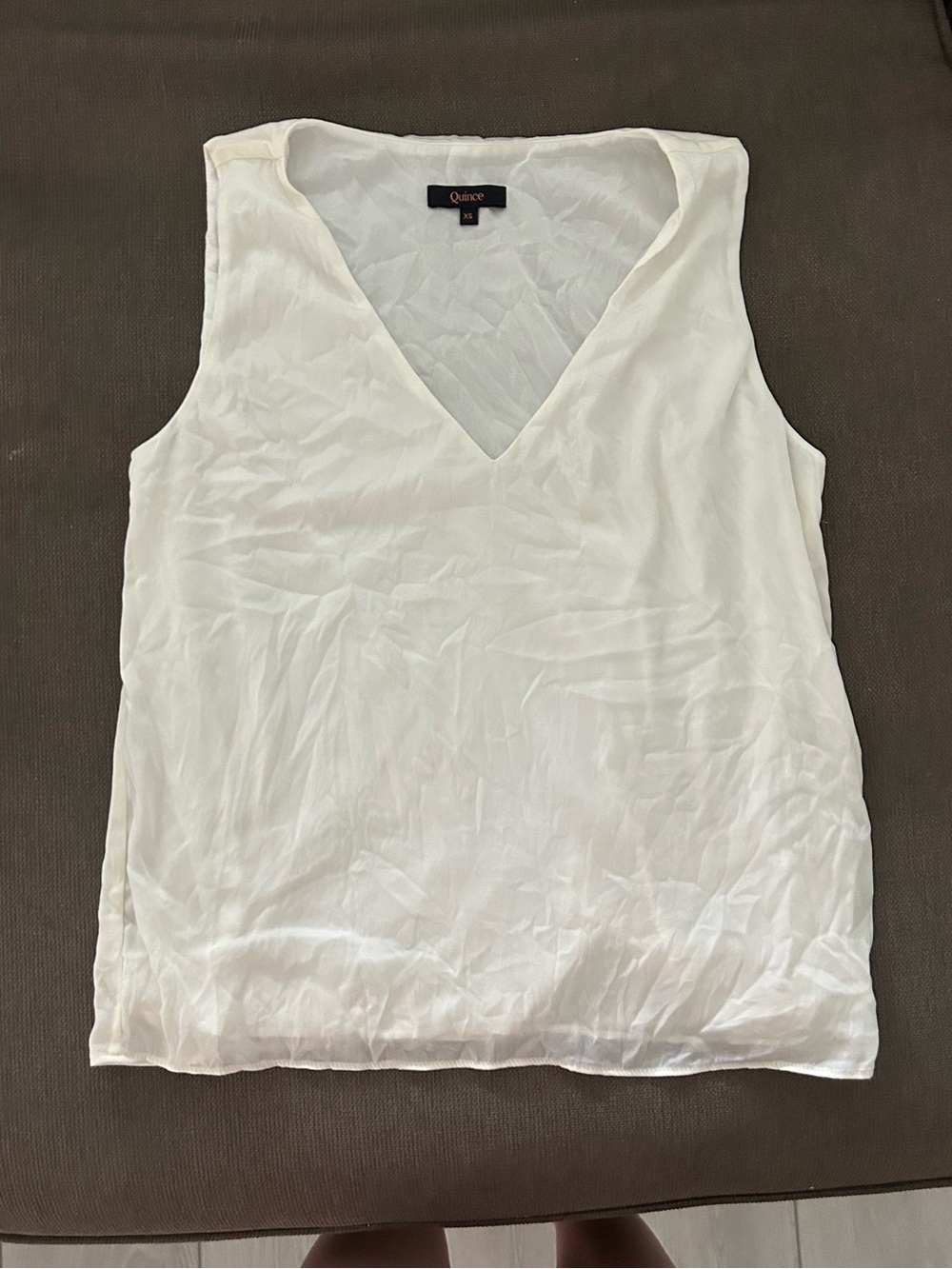 Quince washable silk top size XS Ivory